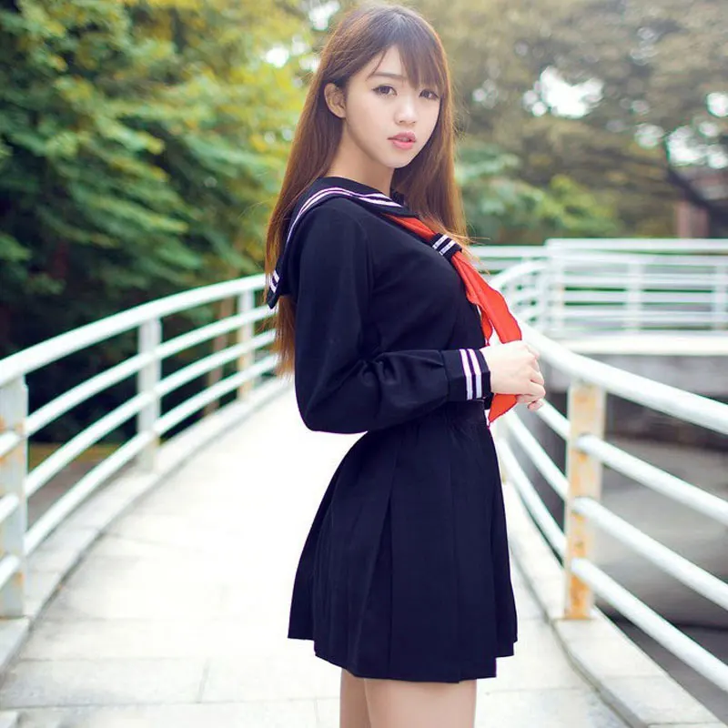 

Japanese School Uniform Girls School Class Navy Sailor School Uniforms Hell Girl Enma Ai Anime Cosplay Girls Suit With Socks