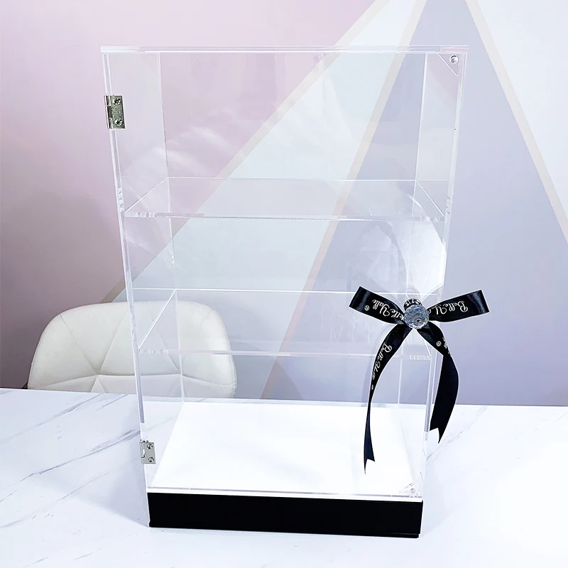 

100% Acrylic Perfume Display Stand HD Transparent Perfume Organizer Cosmetic Storage Box Desktop Display Stand Lipstick Holder