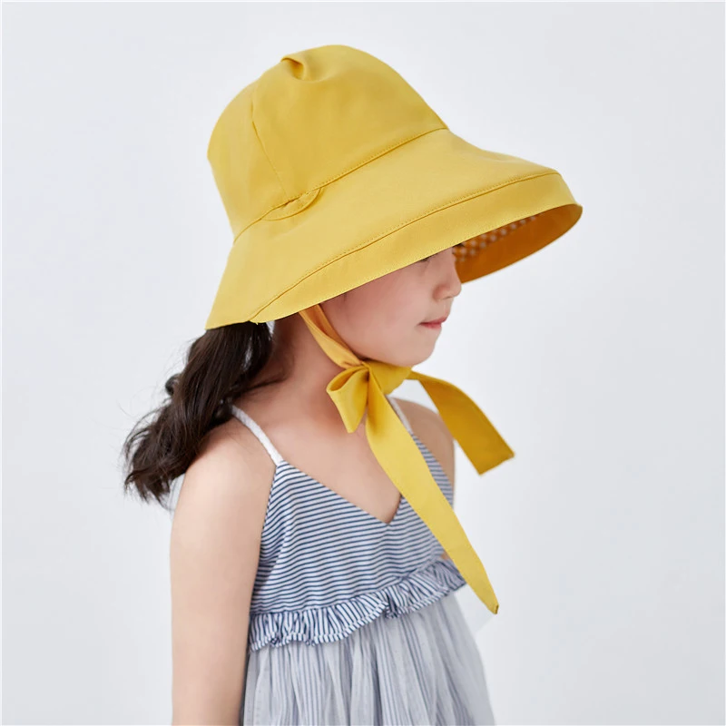 Детские шляпы-ведерки для девочек корейская мода регулируемая Двусторонняя