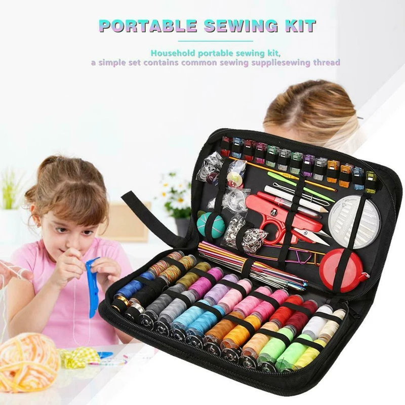 

282Pcs/Set Portable Travel Sewing Box Knitting Needles Thread Stitching Kit DIY for Traveller, Adults, Kids,DIY and Home