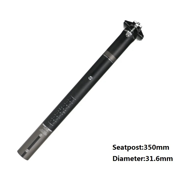 31.6x350mm Новинка, TOSEEK, углеродные аксессуары для сиденья, Горный/дорожный велосипед, подседельный штырь, части велосипеда, Tige De Selle, углеродное волокно, Bicicleta - Цвет: 31.6x350mm