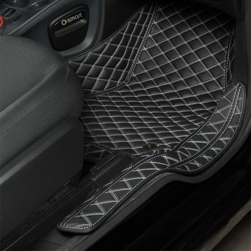 Car Floor Mat Leather Interior Protection Cushion Non-slip Carpet Styling Accessories For Mercedes Smart 453 fortwo forfour | Автомобили и