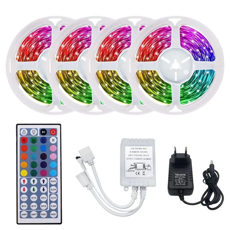 

20M RGB LED Strip Light 3528 1200Leds Flexible LED Light Strip With 44 Key Remote For Bedroom Christmas
