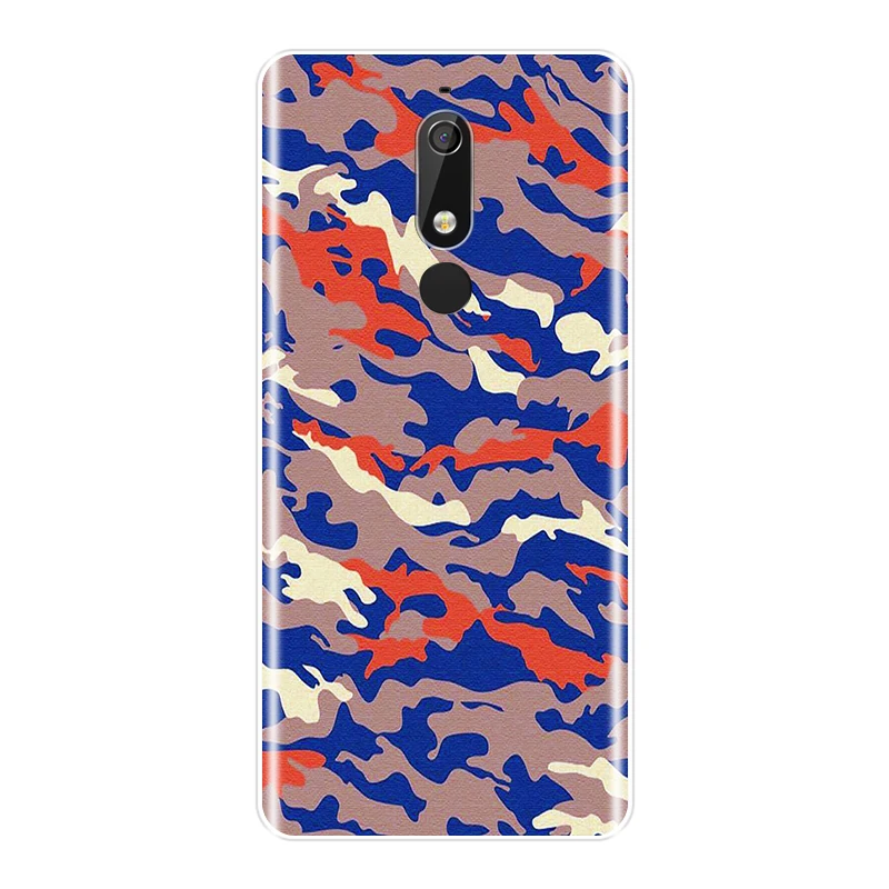 Задняя крышка для Nokia 2 1 3 5 6 7 Plus мягкий силиконовый камуфляжный чехол в стиле