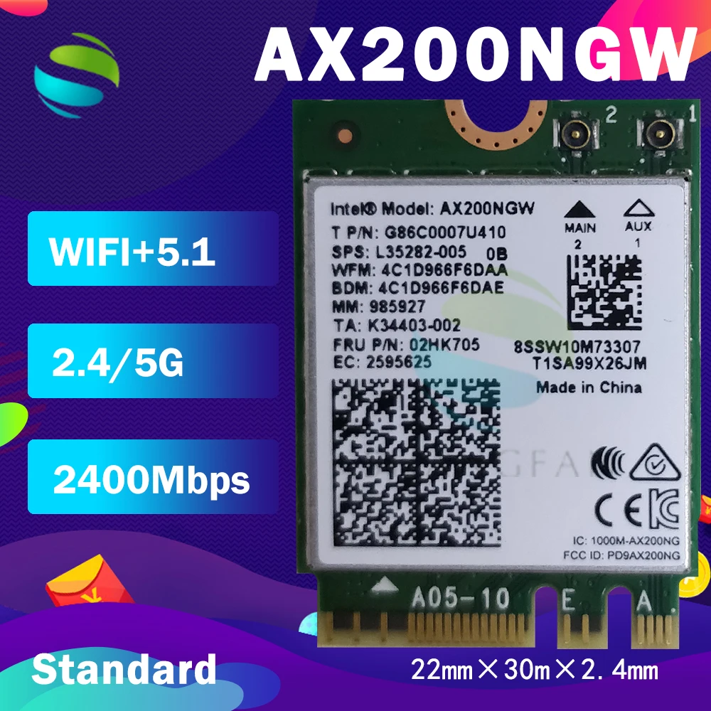 Настольный Беспроводной двухдиапазонный 2400 Мбит/с Bluetooth 5 0 NGFF M.2 Wifi адаптер для Intel