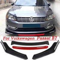 front bumper spoiler protector plate lip body kit carbon surface decorative strip chin shovel for volkswagen passat b7