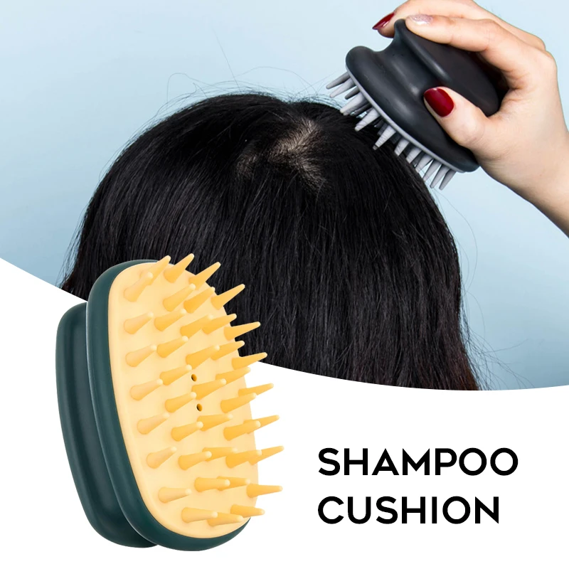 

1 Pcs Shampoo Brush Hair Scalp Cleaning Massage Brush Soft Hair Silicone Comb Brush Bath Spa Slimming Massage Brush