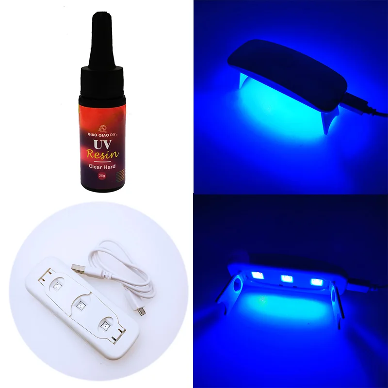 

QIAOQAIO DIY 25 г Светодиодный УФ смола и 3 Вт УФ светодиодный лампа Сушилка набор смолы форма твердая для изготовления ювелирных изделий