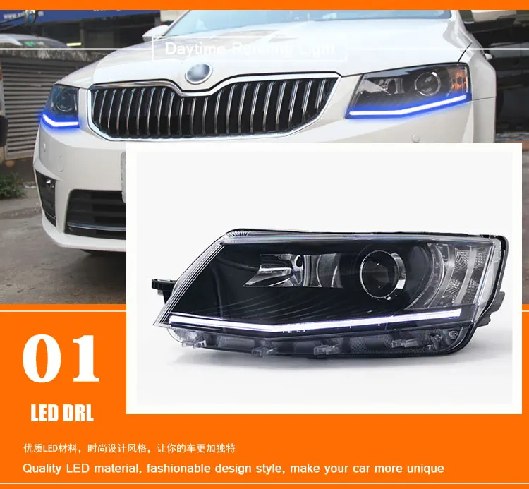 2 шт. автомобильный стиль светодиодный фары для Skoda Octavia для Octavia Головной фонарь светодиодный объектив двойной луч H7 HID Xenon bi xenon объектив