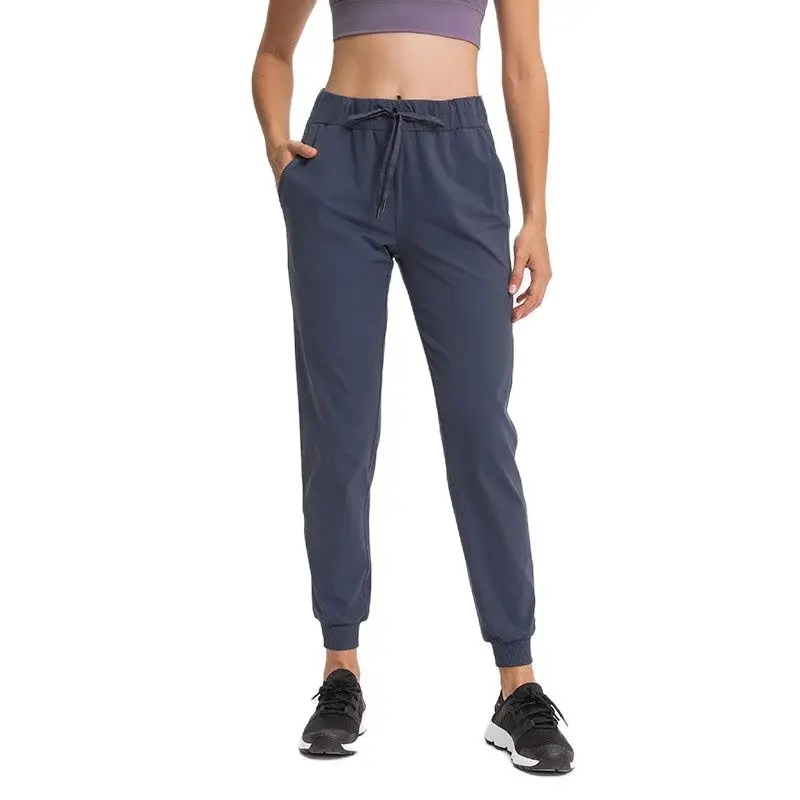 Брюки женские прямые с эластичным поясом простые спортивные штаны для бега и