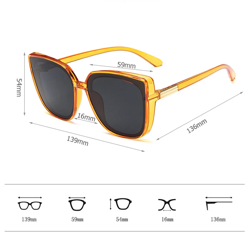 

Vintage Goggles Oversized Square Shades Sun Glasses Women Outdoor Sunglasses UV400 Fashion Sunglasses Good-looking Goggles