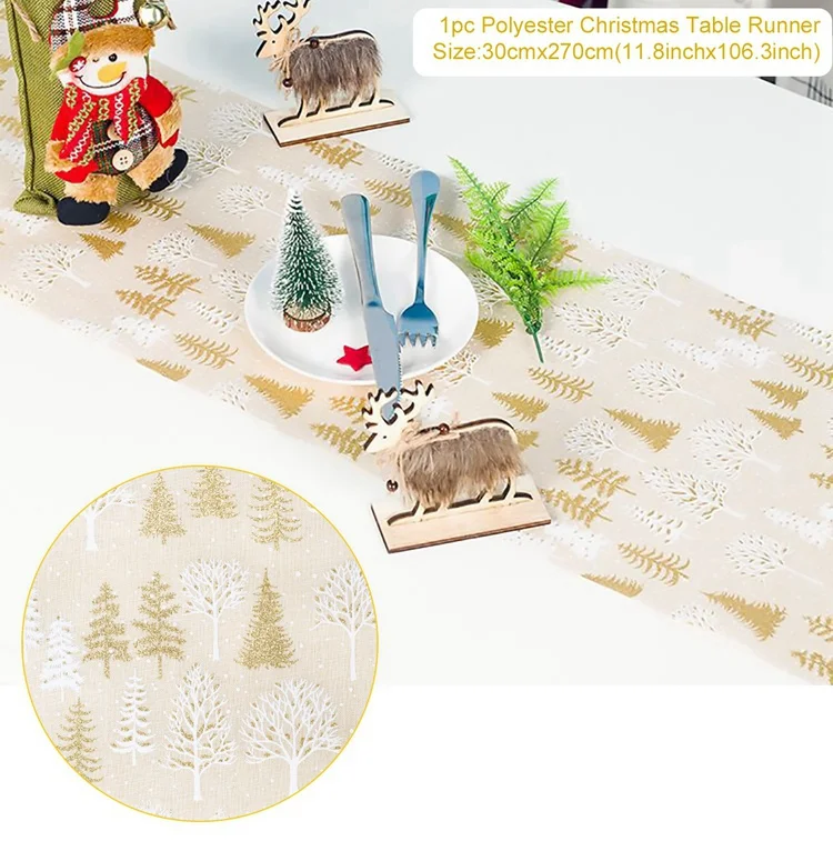 Natale Navidad, красное льняное рождественское настольное украшение для дома, Рождественское украшение, новогодний декор - Цвет: Table Flag style 11