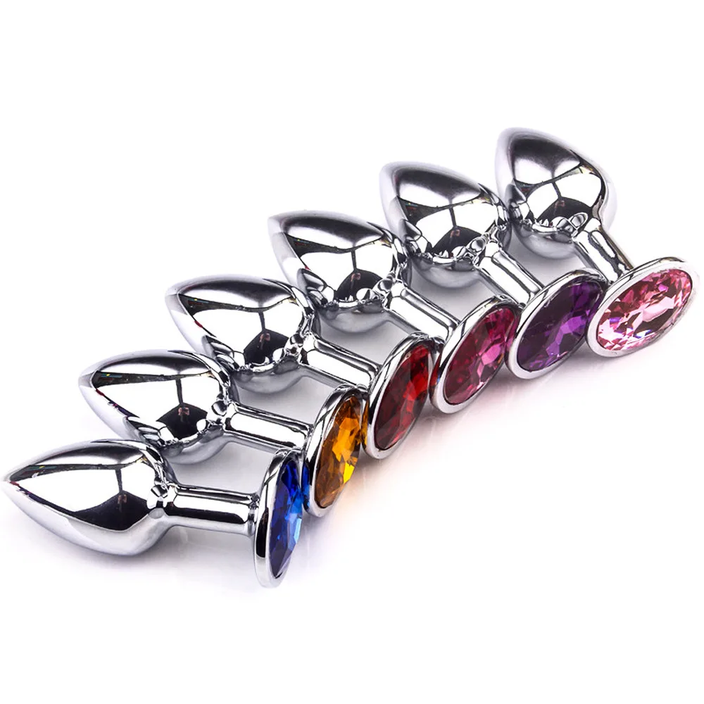 Интимная металлическая Анальная пробка с кристаллами ювелирные изделия гладкая