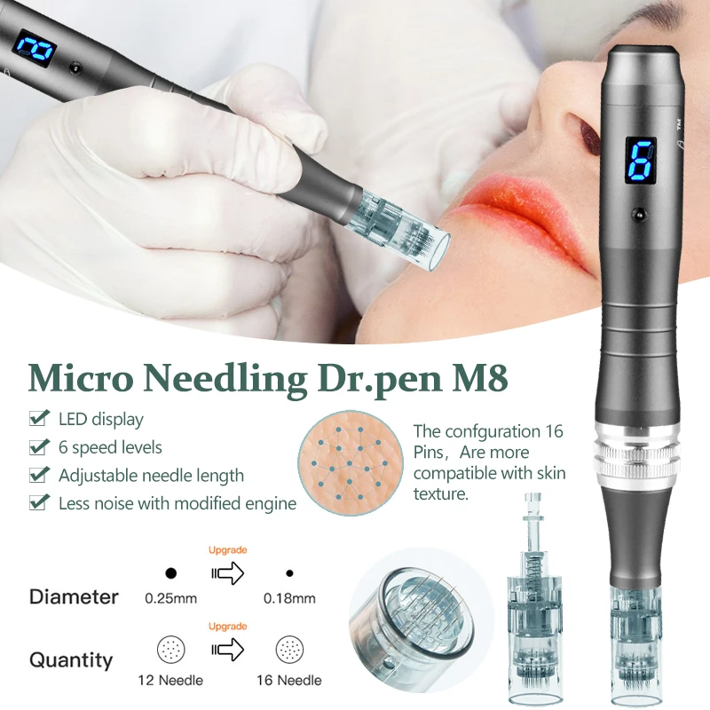 Подлинный Dr.pen Ultima M8-W с 12 шт. картриджей беспроводной набор для ухода за кожей