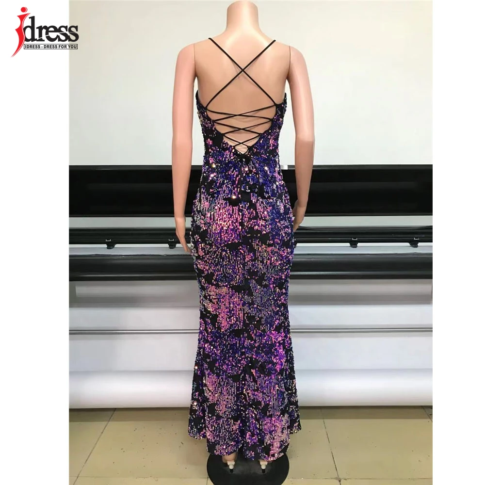 Сексуальное летнее длинное платье IDress 2021 на бретелях-спагетти с глубоким