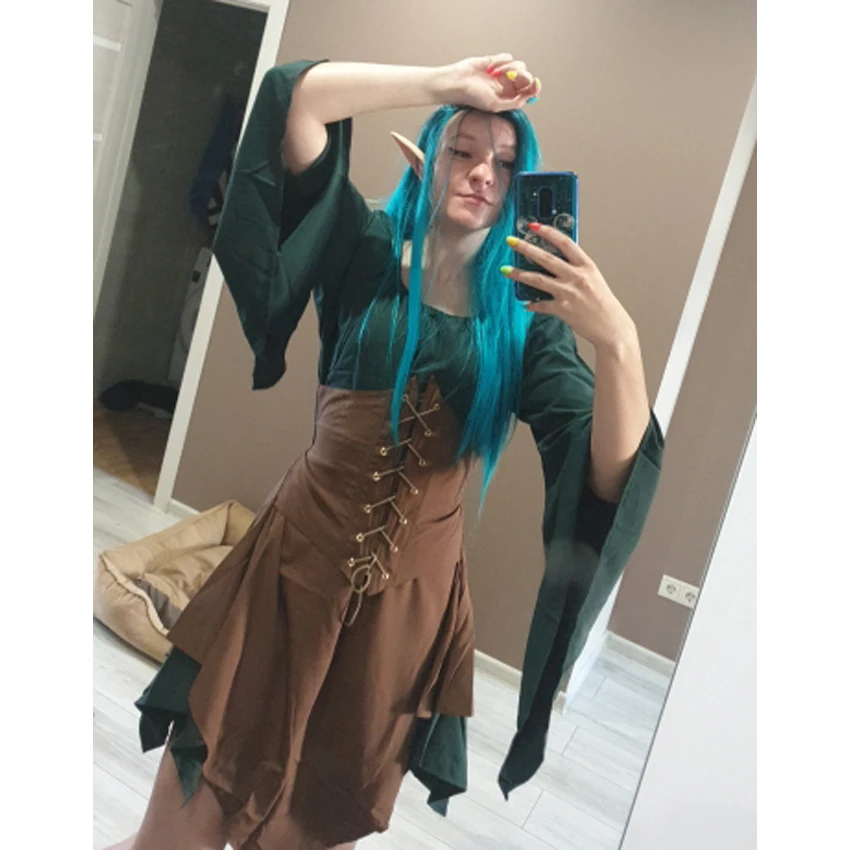 Женские костюмы для косплея эльфа в средневековом стиле платья королевы