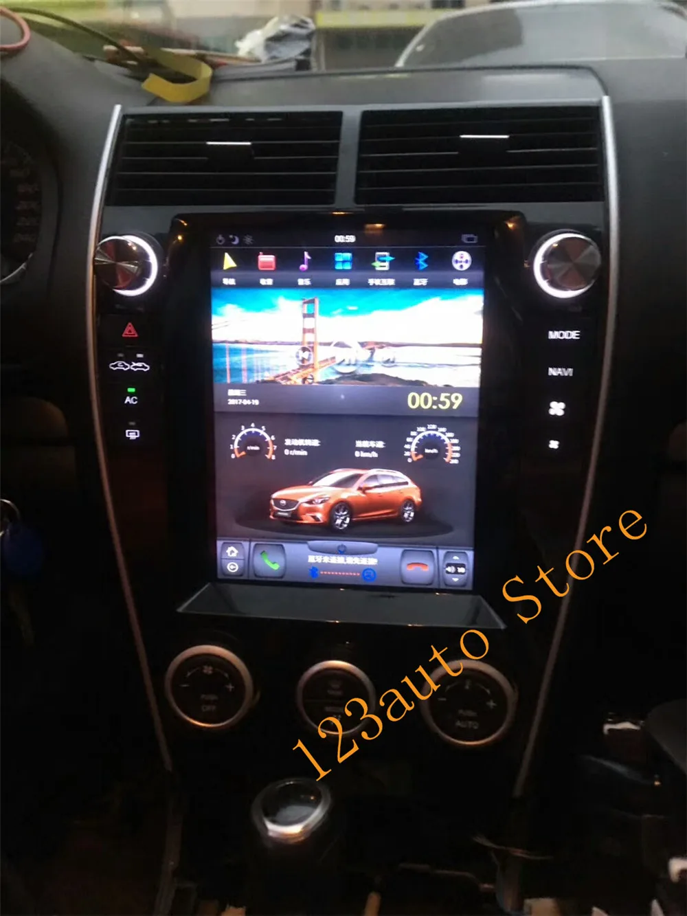 Автомобильный DVD плеер Tesla Style 10 4 дюйма с вертикальным экраном Android 9 0 GPS радио HDMI