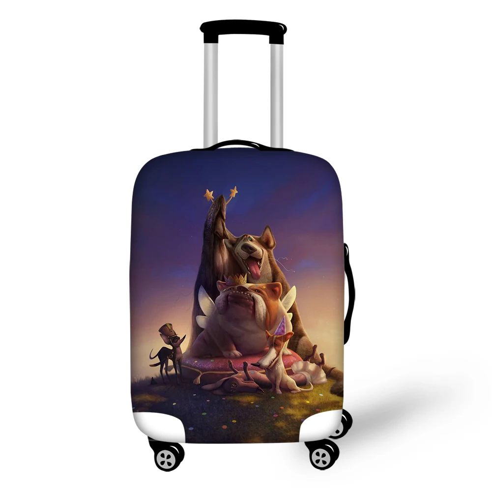 HaoYun Suitcase Protective Cover Bulldogs Prints Pattern Elastic Dust-proof Cover Cartoon Design Travel Luggage Accessories