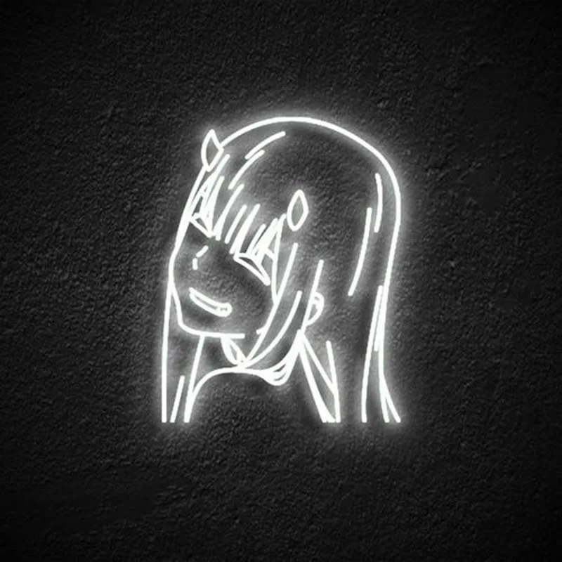 Zero-signo de dos Led ne&oacute;n, decoraci&oacute;n personalizada, acr&iacute;lico para tienda, fiesta, regalo, decoraci&oacute;n Kawaii para el hogar-4
