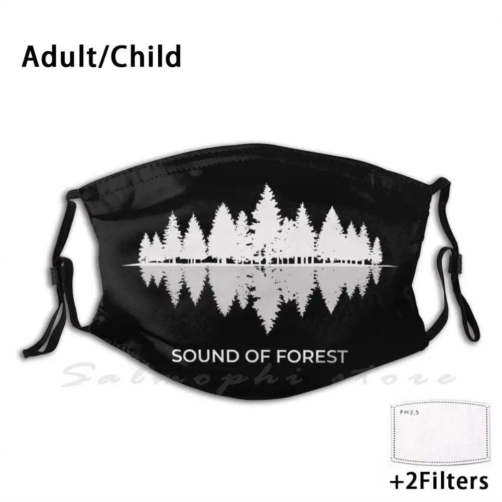 

Forest Sound Print Washable Filter Anti Dust Mouth Mask Forest Nature Sound Music Sound Of Forest Quote Trees Blue Animals Cool