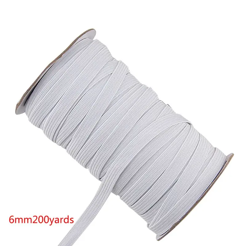 

100/200 Yards Elastic Band Flat Rubber Stretch Rope DIY Face Mouth Mask Crafts 2XPC