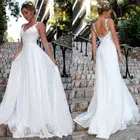 Женское длинное кружевное вечернее платье, Белое Бальное платье для выпускного вечера, свадьбы, подружки невесты
