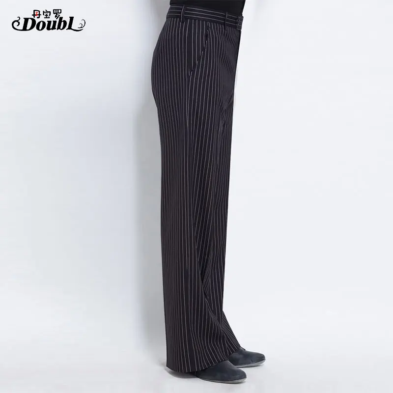 Мужские брюки для латинских танцев в полоску современные Сатиновые сальсы