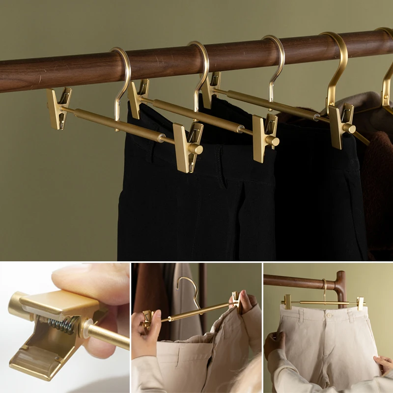 

NEW Aluminium Alloy Trouser Hanger with Clip Multifunction Portable not Easy Rust & Fade Anti Slip Hanger for Towels Dress