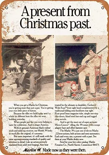 Винтажная металлическая забавная жестяная винтажная винтовка Марлин 1974 8x12