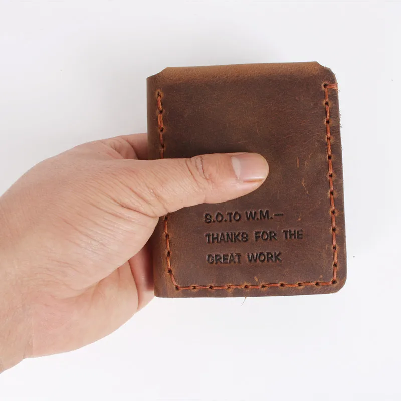 Crazy Horse Brown LEACOOL, натуральная кожа, мужской кошелек, Тайная жизнь волтера митти, коровья кожа, кошелек, Ретро стиль, Crazy Horse, кошелек ручной работы - Цвет: Crazy Horse Brown