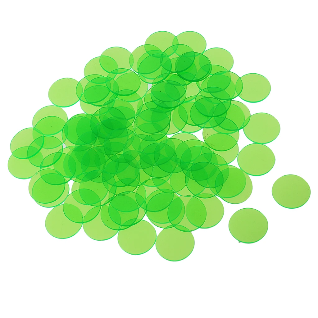 

100 Pieces Color Chips - Clear Bingo Chips - Multi Color to Choose