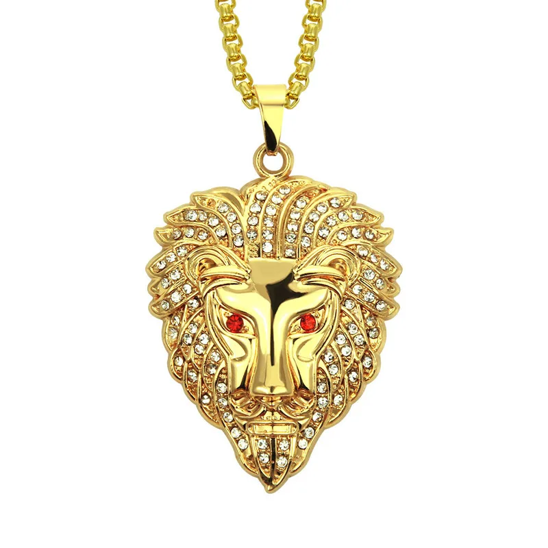 Мужская ледяная Корона из горного хрусталя с изображением красных глаз колье