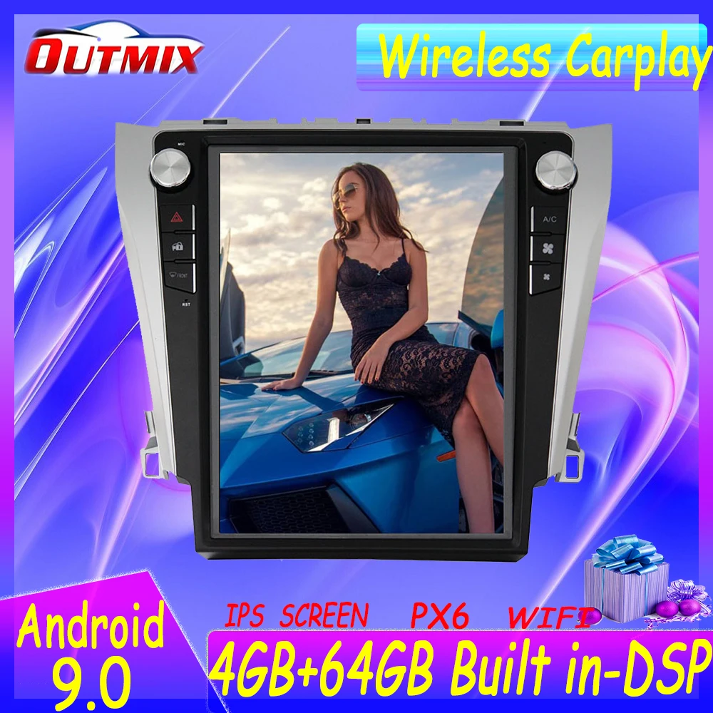 

Vertical screen 4G 64G Android 9.0 Car multimedia Player For Toyota Camry 2012-2016 GPS Audio radio tape recorder head unit