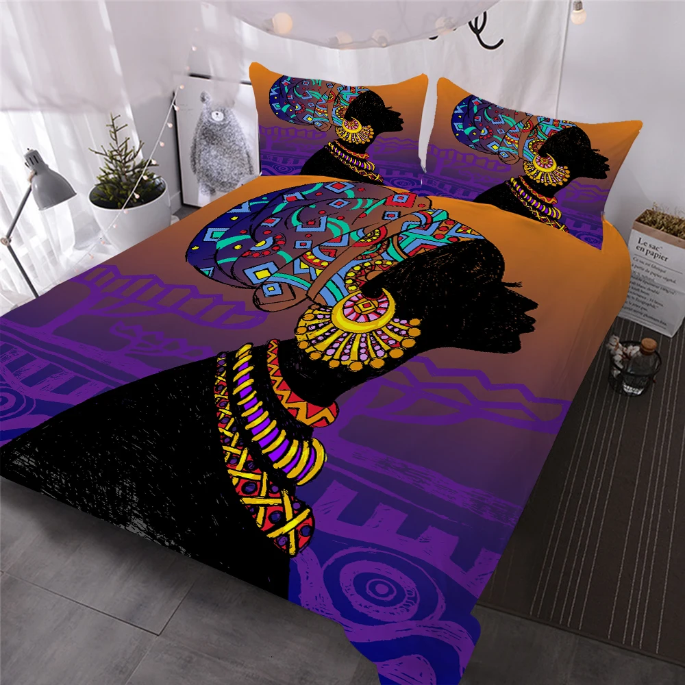 

American Woman Bedding Set 3D Cartoon Printed Duvet Cover Home Textile Bed Quilt Cover Single Double Queen King Bed Cover Set