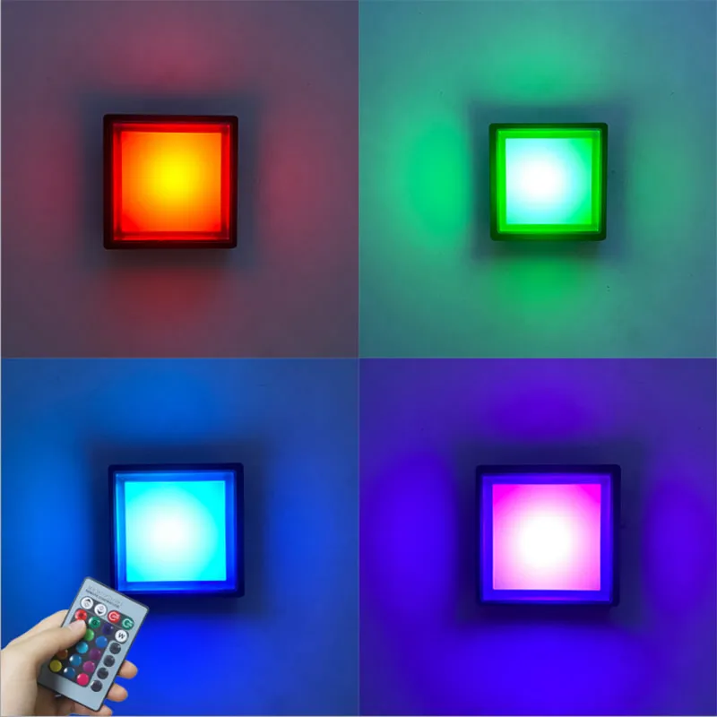 Светодиодные настенные лампы с дистанционным управлением, 12 Вт, RGB, ИК для лестниц, коридоров, гостиной, прикроватного столика, из алюминия, 110 В, 220 В, декоративное освещение