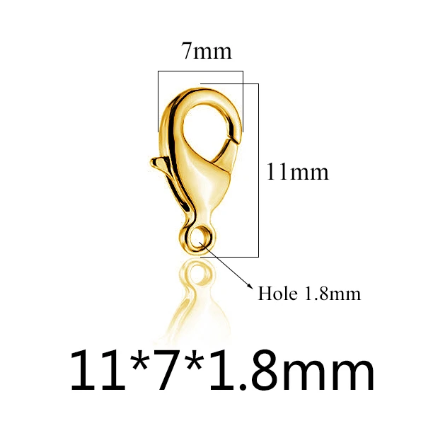 Gold 11mm 20 шт./лот карабины Нержавеющая сталь конечные бусины в форме цветов застежки крючки набор «сделай сам» для Цепочки и ожерелья и браслета для изготовления цепей 9/10/12/15 мм - Цвет: Gold 11mm