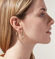 lightweight ccb material large circle earring jewelry for women c shaped steel needle round stud earrings hoop earrings