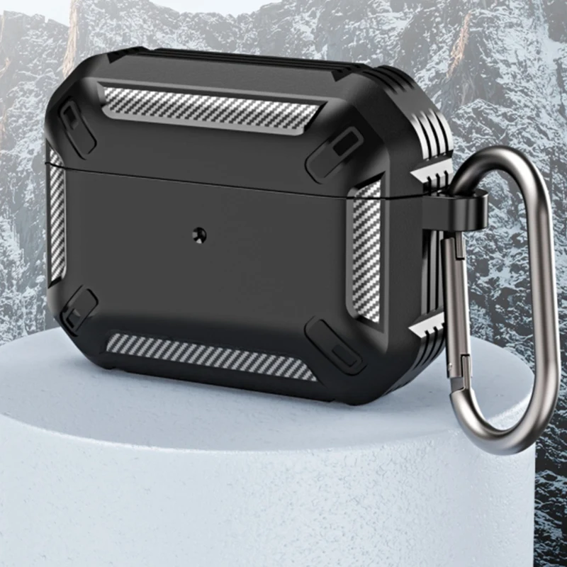 for Apple Pro3 Generation Earphones Four-Sided Carbon Fiber Tpu Protective Cover Durable and with Lock | Электроника