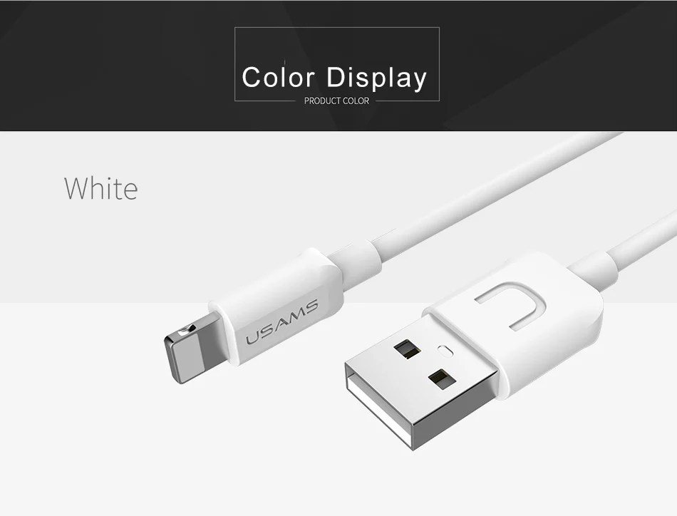 USB кабель для iPhone xr, USAMS iOS 2A кабель для быстрой зарядки для iPhone XS X 8 7 6 5 iPad синхронизация данных USB зарядное устройство для освещения кабель