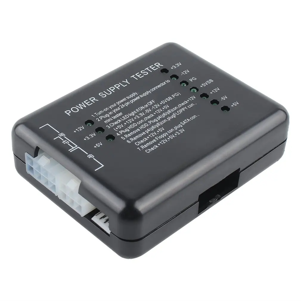 Тестер питания Checker светодиодный 20/24 Pin для PSU ATX SATA HDD измеритель измерения PC Compute