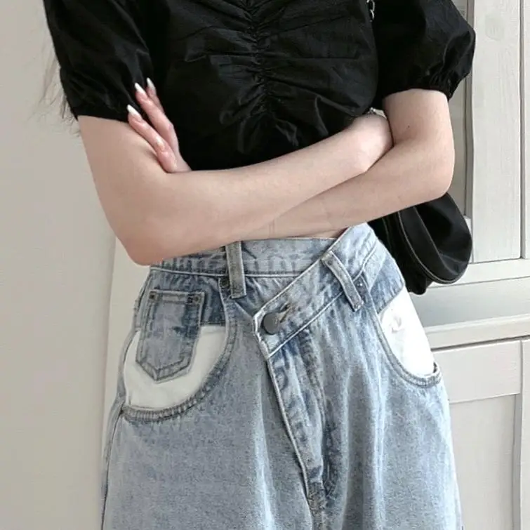 

Lauri Laki Boyfriend Mom High Waist Jeans Women Plus Size Irregular Ripped Jeans for Women Street Plus Size Denim Pants 2020