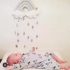 Скандинавская Радужная облачка с каплей дождя, настенное украшение для детской комнаты, облако в скандинавском стиле, для детской комнаты