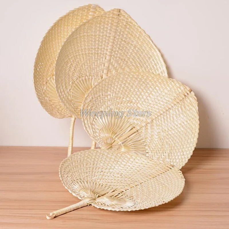 

Handmade Straw Woven Fans Craft Summer Cooling Fan Bamboo Home Decoration