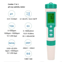 water quality monitor tester hydroponicsaquariumspoolsdrinking water digital ph meter 7 in 1 phtdsecorpsgsalinitytemp