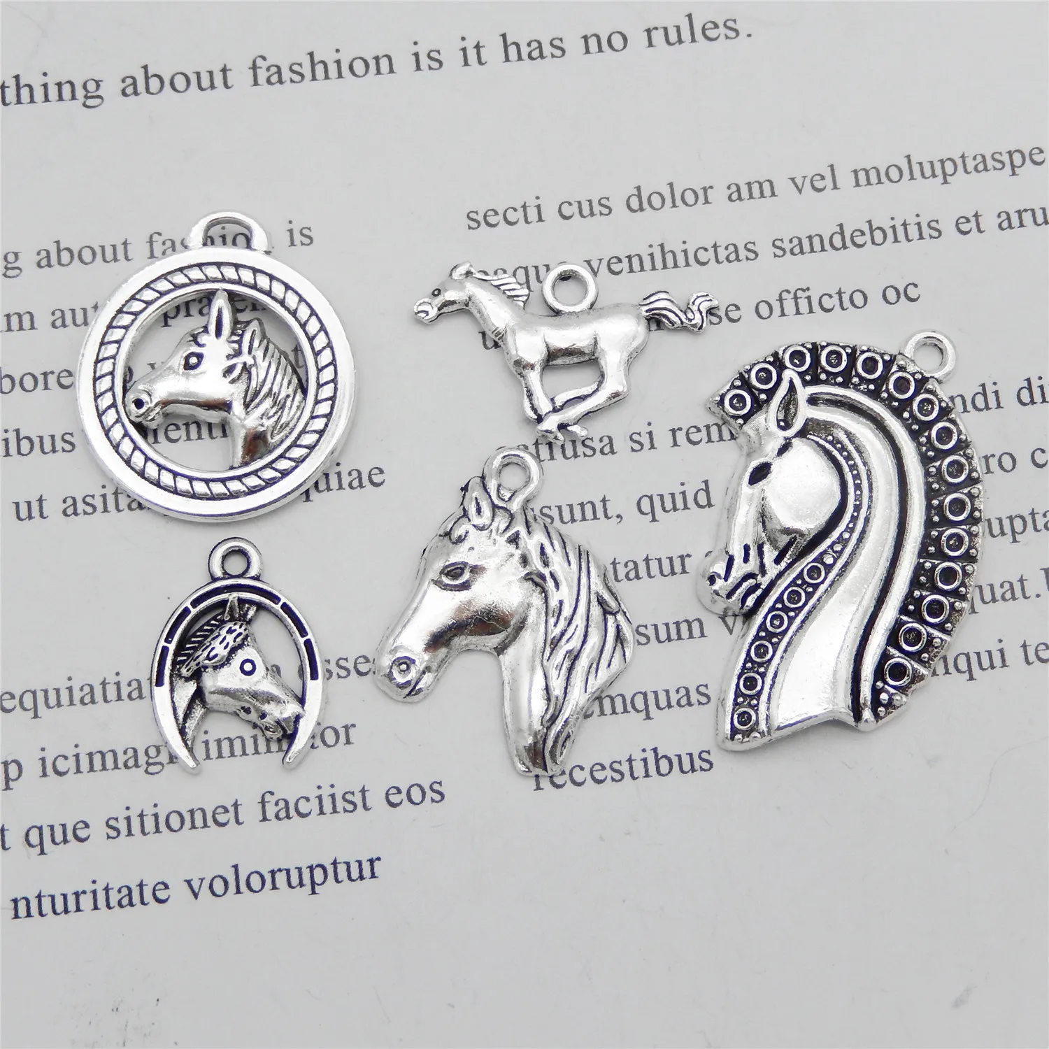 Подвески из цинкового сплава в виде лошадей 5 шт. фурнитура для аксессуаров |