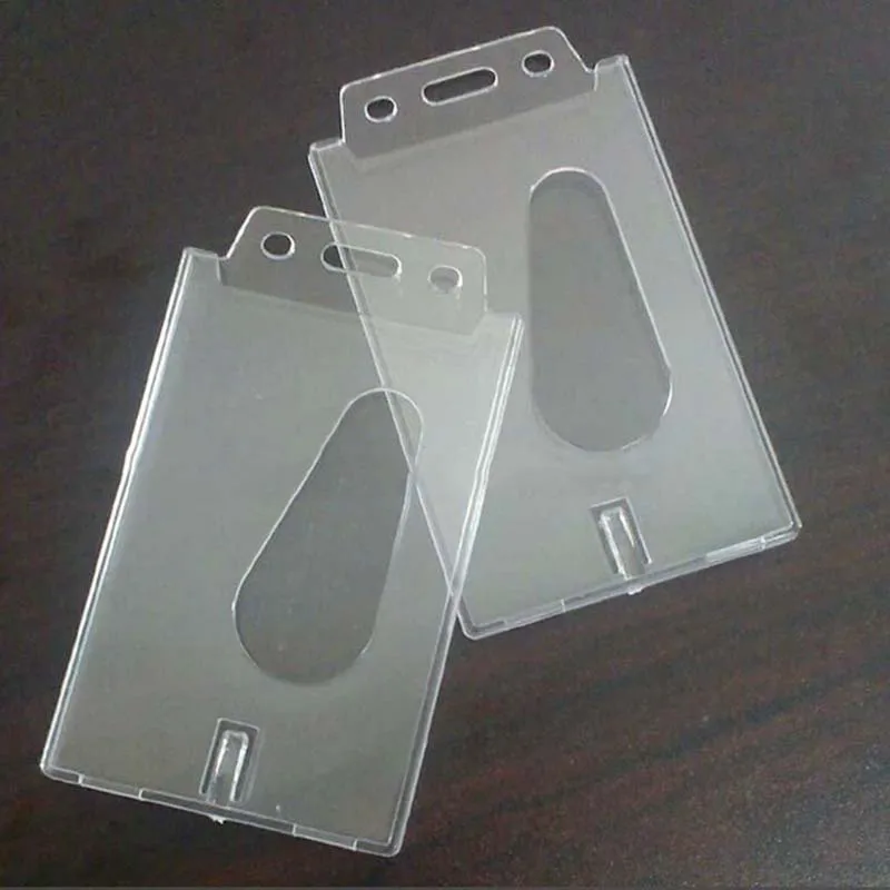 

100X60X4MM 1 PCS Transparent Case Clear Vertical Hard Plastic Badge Holder Card ID Credit Holder