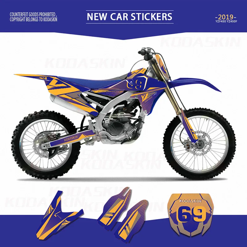 

3d-наклейки Kodaskin для YZF450 YZF250 YZ250F 450F yzf450, задний фон, наклейки на заказ 2014-2019
