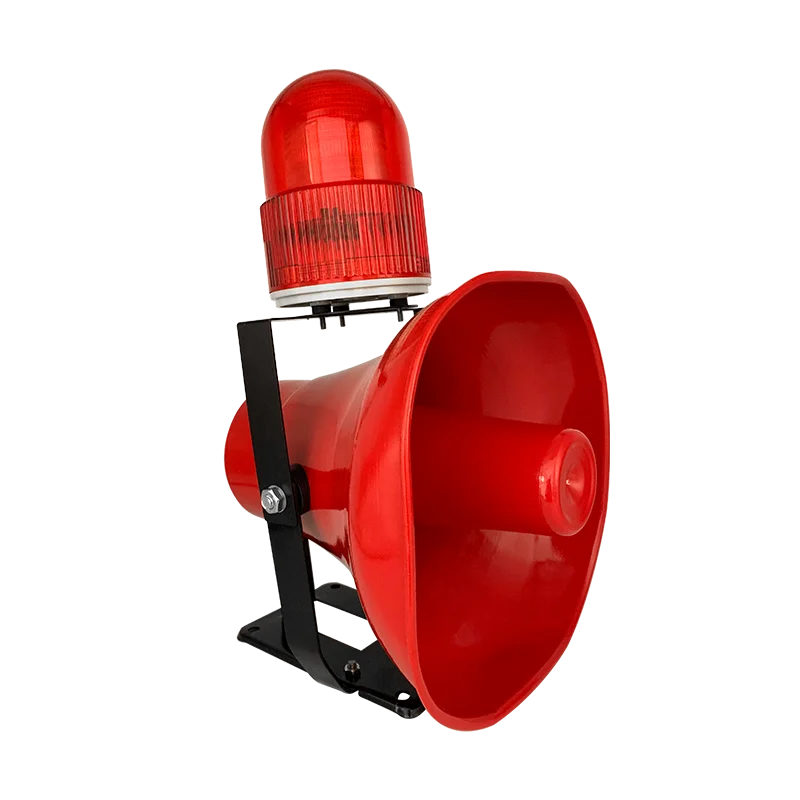 High decibel output power 50W Outdoor Wireless remote control Sound and Light Alarm Red LED strobe light Industrial Horn Siren