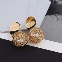 2019 new fashion no hole earrings for women golden color round ball geometric clip earrings for party wedding ear clips jewelry