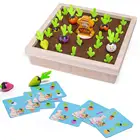 Детская деревянная настольная игра с памятью, пазл для сортировки, морковь, урожай, развивающие игрушки, интерактивные обучающие игры для родителей и детей, подарки